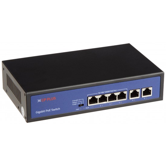  CPPLUS CP-DNW-GPU4G2-48-V3 6 Ports Switch with 4 Gigabit PoE Ports & 2 Gigabit Uplink Ports