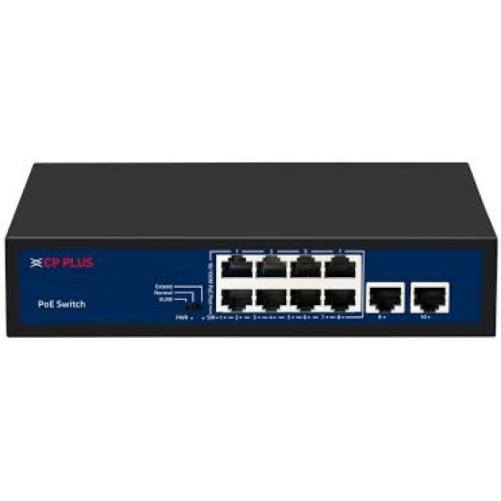 CPPLUS CP-SAVW-HPU8H2-96 10/100 8 PoE Port with 2 10/100 Mbps Uplink Ports