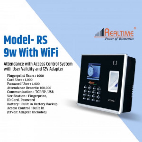  REALTIME RS9W BIOMETRIC ATTENDANCE (WIFI)